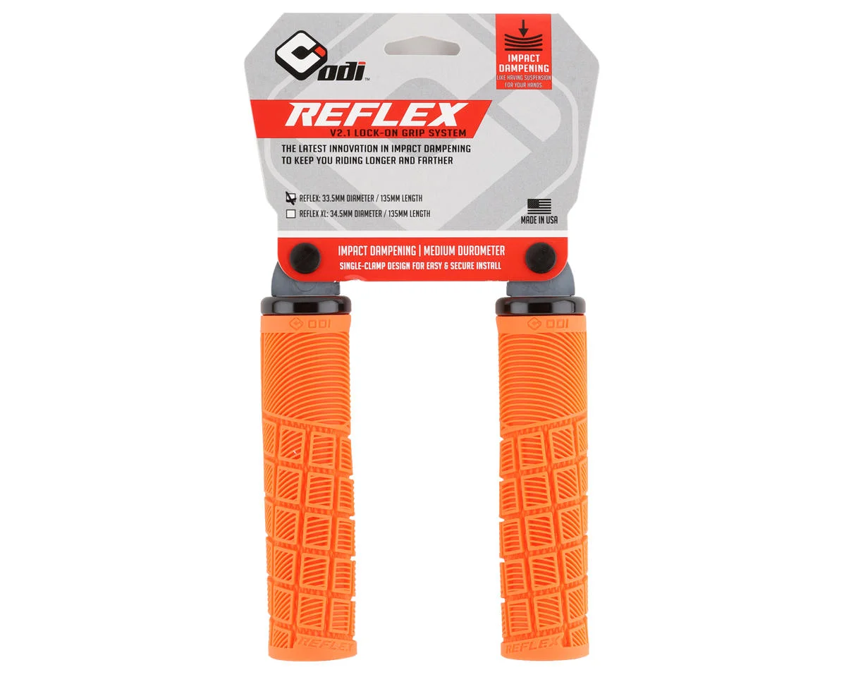 ODI Reflex MTB Grips (Orange) (Lock-On) (Regular) - view 2